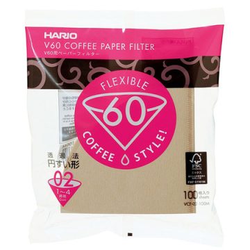 Hario Misarashi brown paper filters - V60-02 - 100 pieces