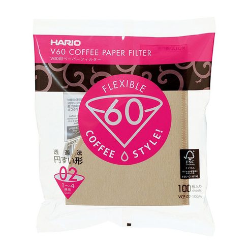 Hario Misarashi brown paper filters - V60-02 - 100 pieces